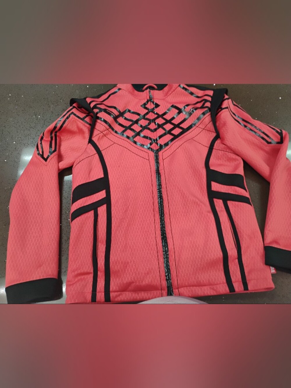 Disney Coral Pink   Zip-Up Jacket with Black Accents